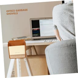 Mini bezem en stoffer - Kleine reinigingsset - Bureau schoonmaken - Compact en lichtgewicht - 17 cm breed - Oranje — thumbnail 5