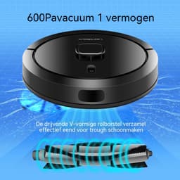 Robotstofzuiger Met Dweilfunctie - Zelfledigende Robotstofzuiger - 6500 Pa - LDS LiDAR Navigatie - Leegstation 3 L - App & Spraakbediening - 35,3x35x9,88 cm — thumbnail 3