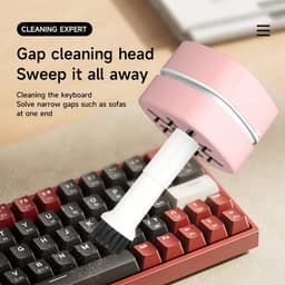 Desktop Stofzuiger - Mini Cleaner - Bureau Opruimen - Draadloos Oplaadbaar - 2 Stuks - Wit Roze — thumbnail 2