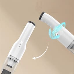 Witte draadloze mini-handstofzuiger (slechts 400 g)–Draagbare stofzuiger voor auto en huis. Krachtige handstofzuiger voor auto-interieurs, bureaus, toetsenborden,en krappe hoekjes;verwijdert effectief fijnstof, vuil, kruimels en haren van huisdieren. — thumbnail 3