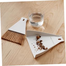 Mini Schoonmaakset - Kleine Bezem Stoffer - Bureau Schoonmaken - Compact Ontwerp - 17 x 15 x 5 cm - Beige — thumbnail 3