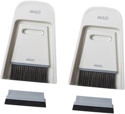 Veegset Stoffer - Mini Bezems - Bureau Schoonmaken - Moeilijke Hoeken - 2 stuks - Wit — thumbnail 1