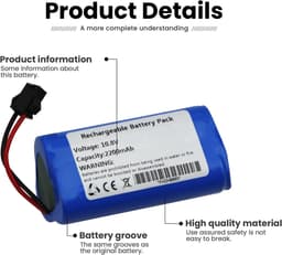 ANTIEE Slim 890 Vacuum Cleaner Batterie pour Cecotec Conga Slim Wet,Wet aspiradora,Robot Limpiezaavec Aspirateurs - ShopVlot — thumbnail 4