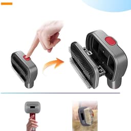 2-in-1 huisdierborstelset voor Dyson V7/V8/V10/V11/V15 – Huisdierborstelset – Voor katten en honden – Huisdierverzorging – Zelfreinigend en zacht – Grijs-rood — thumbnail 3