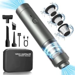 Draadloze Auto Stofzuiger - Handstofzuiger Mini - Auto Interieur Reinigen - 4-in-1 Multifunctioneel - 23 Kpa Zuigkracht - Zilver — thumbnail 1