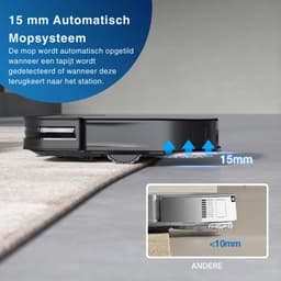 Ecovacs® Robotstofzuiger - Robotstofzuiger Met Dweilfunctie - Robotstofzuiger Hondeharen - Robotstofzuiger Met Laadstation - Robotstofzuigers - Robotstofzuigers Met Dweilfunctie - Robot Stofzuiger - Dweilmachine - Roborock - Robotstofzuigers Zwart — thumbnail 3