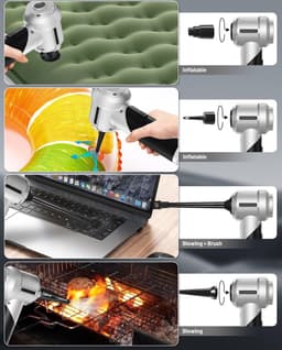 Handstofzuiger accu 18 kPA draadloos - 3 standen instelbaar - borstelloze motor - persluchtspray - stofblazer auto — thumbnail 2