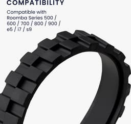 kwmobile 2x banden voor robotstofzuigerwielen - geschikt voor iRobot Roomba 500/600/700/800/900/i/e/s series - Vervangingsset bandjes set van 2 — thumbnail 5