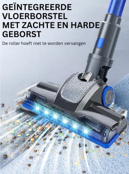 MKSS® Stofzuiger Zonder Zak - Steelstofzuiger Draadloos - Steelstofzuigers - Stofzuigers - Vacuum Cleaner - Grijs met Blauw — thumbnail 1