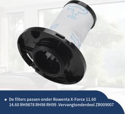 Replacements® filter set geschikt voor Rowenta X-Force Flex 11.6 12.6 14.6 15.6 - ZR009007 - 4 stuks — thumbnail 2