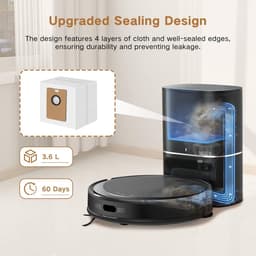 Dailygoods- Stofzuigerzakken 12 Stuks - RVA202 - Grote Capaciteit 3,5 L - Compatibel met Tapo RV30 Max Plus/RV20 Max Plus - Perfecte Pasvorm - Goed Afdichtingsontwerp - Stofzak — thumbnail 3