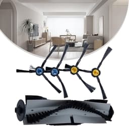 Hoofdrolborstel zijborstelset - Reserveonderdelen robot - Robotstofzuiger onderhoud - Compatibel met diverse modellen - 1 hoofdborstel 4 zijborstels - Zoals afgebeeld — thumbnail 4