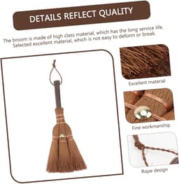 Mini Bezems - Bureau Veger - Kleine Oppervlakken Reinigen - Natuurlijk Materiaal - Niet Gespecificeerd - Bruin — thumbnail 5