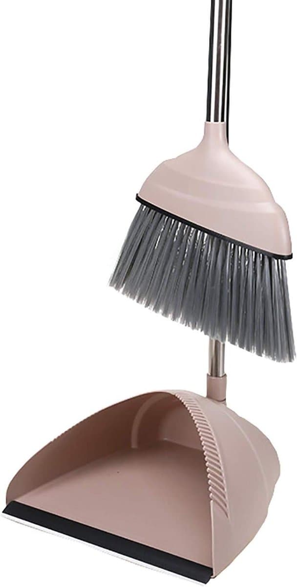 Stoffer en blik - Reinigingsset - Huishoudelijk schoonmaken - Roestvrij staal ontwerp - 98 cm lang - Grijs — afbeelding 1