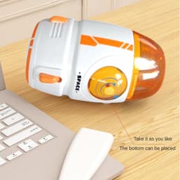 Mini Stofzuiger - Desktop Reiniger - Bureau Schoonmaken - USB Oplaadbaar - 55 Ml Capaciteit - Oranje — thumbnail 5