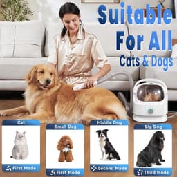 Huisdier Verzorging Vacuüm - Hond Haarzuiger - Vacht Verzorgen - 3 Zuigniveaus - 3L Stofbak - Grijs — thumbnail 2