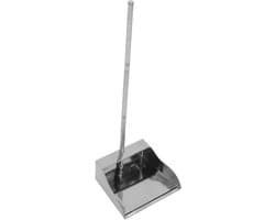Vuilblik Lange Steel - Stoffer en blik - Huis en tuin - Extra grote opvang - 70 cm lengte - Zilver