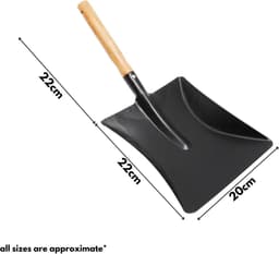 Metal Dustpan - Hand Schep - Binnen en Buiten - Hittebestendig Hout - 44 cm Lengte - Zwart — thumbnail 5