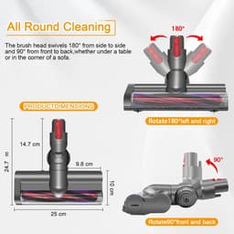 Eén borstelkop geschikt voor Dyson V7, V8, V10, V11 en V15, een accessoire met anti-klitfunctie, geschikt voor direct aangedreven reinigingsborstelkoppen, geschikt voor harde vloeren en tapijten. — thumbnail 4