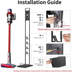 Velmio Stofzuigerhouder - Opberg Rek - Rek Voor Draadloze Stofzuiger - Geschikt voor Dyson - Steelstofzuiger - Schoonmaakaccessoires - Zwart — thumbnail 2