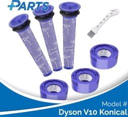 Dyson V10 Konical Filters (7 Stuks, Plus.Parts® alternatief voor 965661-01 / 967478-01) — thumbnail 1