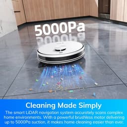 iLife A30 Pro Robotstofzuiger met Dweilfunctie – 5000Pa Kracht, Zelflegend Station, 60 Dagen Opslag, App Bediening & 180 Min Looptijd — thumbnail 5