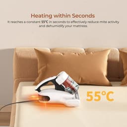 JIGOO J200 Smart Anti-Mijt Stofzuiger Voor Bed - 500W 13000Pa Suction, UV & 60°C Heat, Integrated Dual-Cup, Metal Brushroll, LED Display, for Mattress Sofa Carpet — thumbnail 5