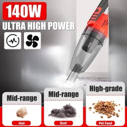 Draagbare Stofzuiger - Kruimelzuiger Draadloos - Auto Interieur Reinigen - Dubbele Zuigkracht - 500 Gram - Rood — thumbnail 4