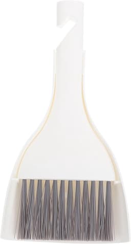 Mini Bezem Stoffer - Kleine Schoonmaakset - Bureau Schoonmaken - Compact Ontwerp - 19.5 cm Lengte - Wit — thumbnail 1