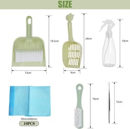 Veegschep Set - Mini Bezem - Huisdier Reiniging - Compact Ontwerp - 24 cm Pakket - Grijs — thumbnail 5