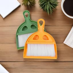 Handbezem en Stoffer Set - Mini Veegset - Bureau Schoonmaken - Compact Ontwerp - 20 x 16 cm - Diverse kleuren — thumbnail 3