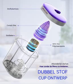 Matrasreiniger - Huisstofmijt Stofzuiger -met UV-C & 65°C Hete UV-C Licht - HEPA Filter - 15 kPa Zuigkracht - Voor Matras Bank Tapijt Meubels - Violetgrijs — thumbnail 5