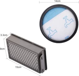 HEPA Filter Luchtreiniger - Geschikt voor Rowenta Filter - Geschikt voor Rowenta Compact Power Cyclonic RO3718EA RO3724EA RO3731EA RO3786EA RO3798EA Stofzuigers - Rond filter van 14 cm - Vierkant filter van 15 * 9 cm — thumbnail 2