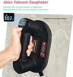 300 kg elektrische accu-vacuümzuiglift voor tegels en glas - 9,4 inch zuignap met auto-nazuigfunctie — thumbnail 3