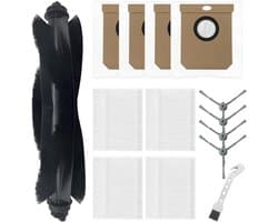 Accessoireset gescht voor Eufy Clean L50 / L50 SES / L60 / L60 hybride robotstofzuigeronderdelen, 1 hoofdroller borstel + 4 zijborstels + 4 filters + 4 stofzakken + 1 reinigingsborstel