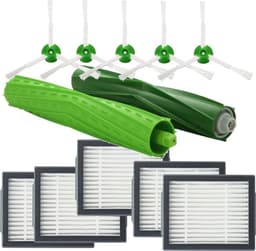 SQOON® Complete Onderhoudsset / Accessoire Kit Geschikt voor iRobot Roomba e5/e6/e7 en i1/i1+/i3/i3+/i4/i4+/i5/i5+/i6/i6+/i7/i7+/i8/i8+ – 5 HEPA-filters, 5 zijborstels & 2 rubberen rolvegers — thumbnail 3
