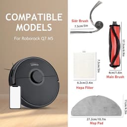 Allecto Plus - Accessoireset voor robotstofzuigers - Hoofdborstel, HEPA-filters, Reinigingsdoeken, Zijborstels - Roborock Q7 M5 / Q7 L5 — thumbnail 3