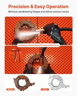 Zandstraalcabine - Stalen Zandstraalunit op Wielen - Capaciteit 926 L - Straalmiddelreservoir 121 L - Stofafzuiging 1,6 pk - Voor Grote Onderdelen — thumbnail 5