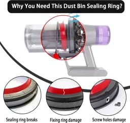 Reserve Afdichting Stofbak Dyson V10 – Compatibel met SV12, Waterdichte O-ring — thumbnail 3
