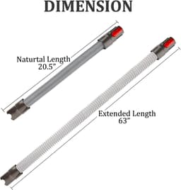 1 stuk - Stofzuigeraccessoires - Slang - Compatibel met Dyson stofzuigers V7 tot V15 modellen - Flexibele verlengslang - Duurzaam materiaal - Reinigingsaccessoires - Grijs — thumbnail 3