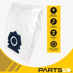 4 Stofzuigerzakken PARTS4® geschikt voor Miele GUARD stofzuigers | Alternatief voor type CO 12557080 & TU 12557060 | Passend in o.a. Miele Guard L1, Guard M1, Guard S1 | Meerdere sterke lagen & goed sluitende kunststof houder — thumbnail 4
