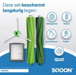 SQOON® Onderdelen Geschikt Voor Irobot - Geschikt voor iRobot Roomba - i7 i7+ i1 i1+ i3 i3+ i4 i4+ i5 i5+ i6 i6+ i8 i8+ e5 e6 e7 (niet j7 , j7+) - 2 X Roller, 5 X Hepa Filter, 5X Zijborstel — thumbnail 4