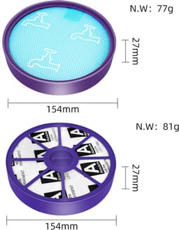 JGR Hepa Filter Geschikt voor Dyson DC19 - Vervangings Filter Set - Wasbaar — thumbnail 2