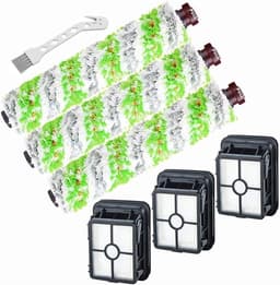 Geschikt voor Bissell CrossWave Pet Pro, Vervangende Onderdelen 2306A & CrossWave 1785 Serie, 3x 2460 Multi-Surface Pet Pro Borstelrollen + 3x 1866 Stofzuigerfilters + 1x Reinigingsborstel, Vergelijkbaar met Onderdeel 1613568, 1608684 — thumbnail 1