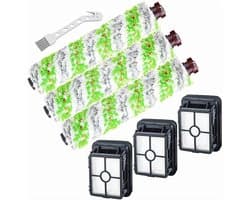 Geschikt voor Bissell CrossWave Pet Pro, Vervangende Onderdelen 2306A & CrossWave 1785 Serie, 3x 2460 Multi-Surface Pet Pro Borstelrollen + 3x 1866 Stofzuigerfilters + 1x Reinigingsborstel, Vergelijkbaar met Onderdeel 1613568, 1608684