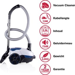 Dirt Devil Stofzuiger met Zak DD2002 - Vacuum Cleaner met HEPA 10 Filter - Stofzuiger met Combiborstel en Kierenzuigmond 800W - Wit — thumbnail 2