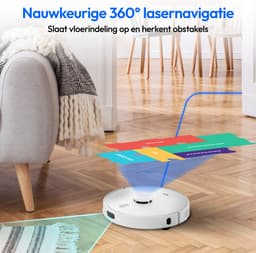 MEDION robotstofzuiger met lasernavigatie en wisfunctie X41 SW (krachtige 8000Pa zuigkracht, 2in1 robotstofzuiger, nauwkeurig in kaart brengen, Go & No Go zones, meerdere vloeren) — thumbnail 4