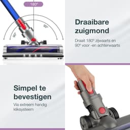 SVENNE® Dyson Zuigmond XL met LED-verlichting, Triggerlock en 2 Rolborstels - Harde en Zachte Borstel, Mondstuk voor V7, V8, V10, V11, V15 - Wasbaar Opzetstuk — thumbnail 5