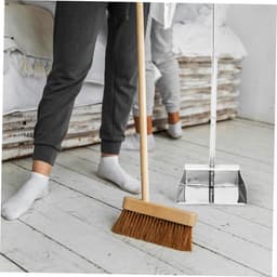 Vuilblik met Handgreep - Afvalschep Stoffer - Efficiënt Schoonmaken - Roestvrij Staal Materiaal - 70 cm Hoog - Zilverkleurig — thumbnail 3