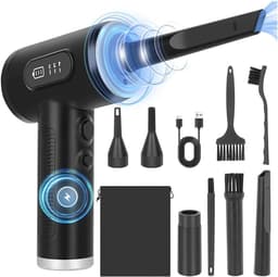 Elektrische Plumeau - Stofzuiger Ventilator - Grondig Reinigen - 3 Snelheden Instelbaar - 6000 mAh Batterij - Zwart — thumbnail 1